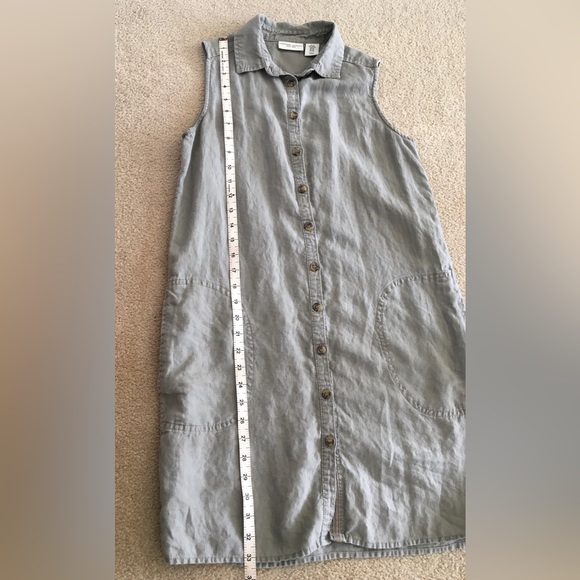 Adrienne Vittadini 100% linen XS sage green dress - Picture 6 of 6